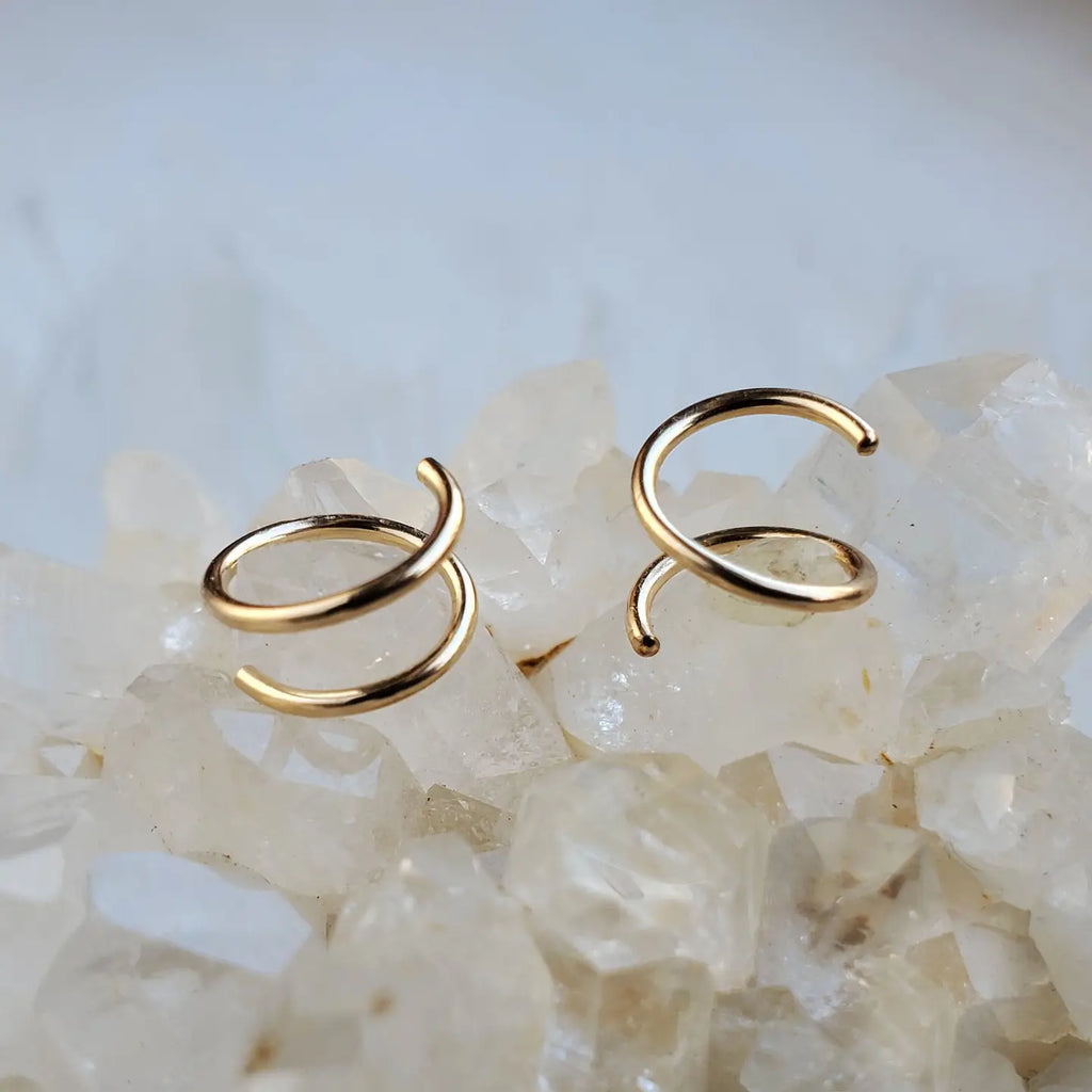 Double Twist-In Hoop Earrings, Gold