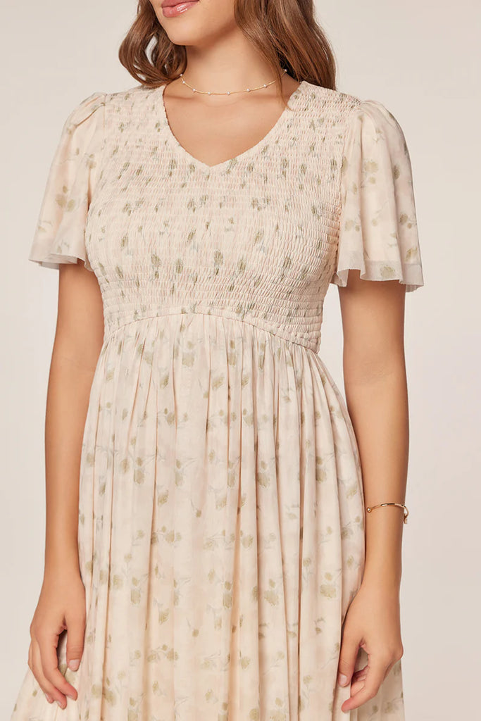 The Lorna Sage Floral Cream Dress S The Lorna Sage Floral Cream Dress S
