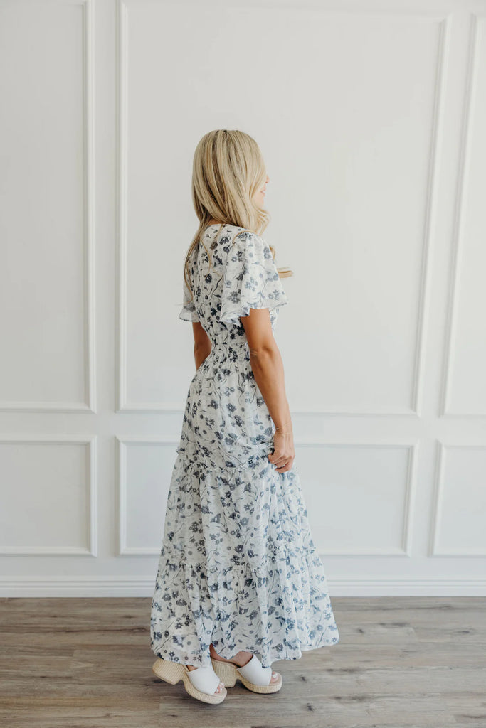 The Eden Maxi Dress in Blue Washed Denim