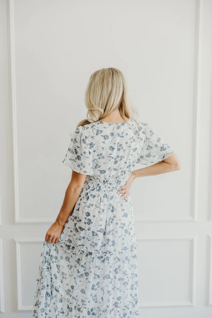 The Eden Maxi Dress in Blue Washed Denim