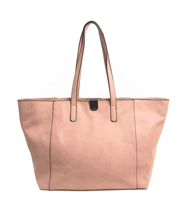 Flip Lock Slouchy Tote Temple Bag in Blush