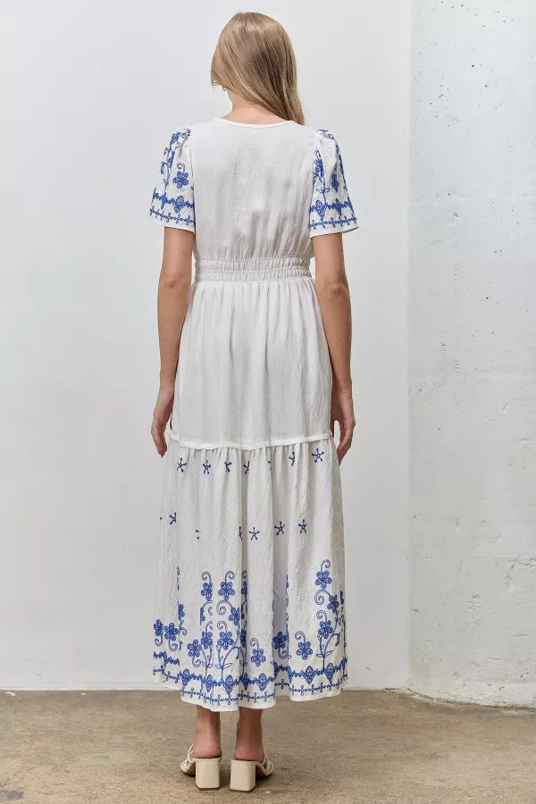 ivory and blue dress Amarra 89607