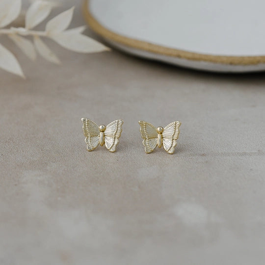 Mariposa Studs in Gold