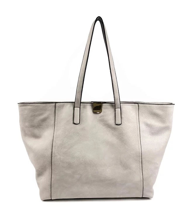 Flip Lock Slouchy Tote temple Bag in Cool Grey