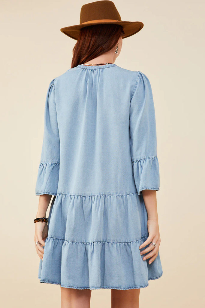The Hailey Button Down Midi Dress in Tencel