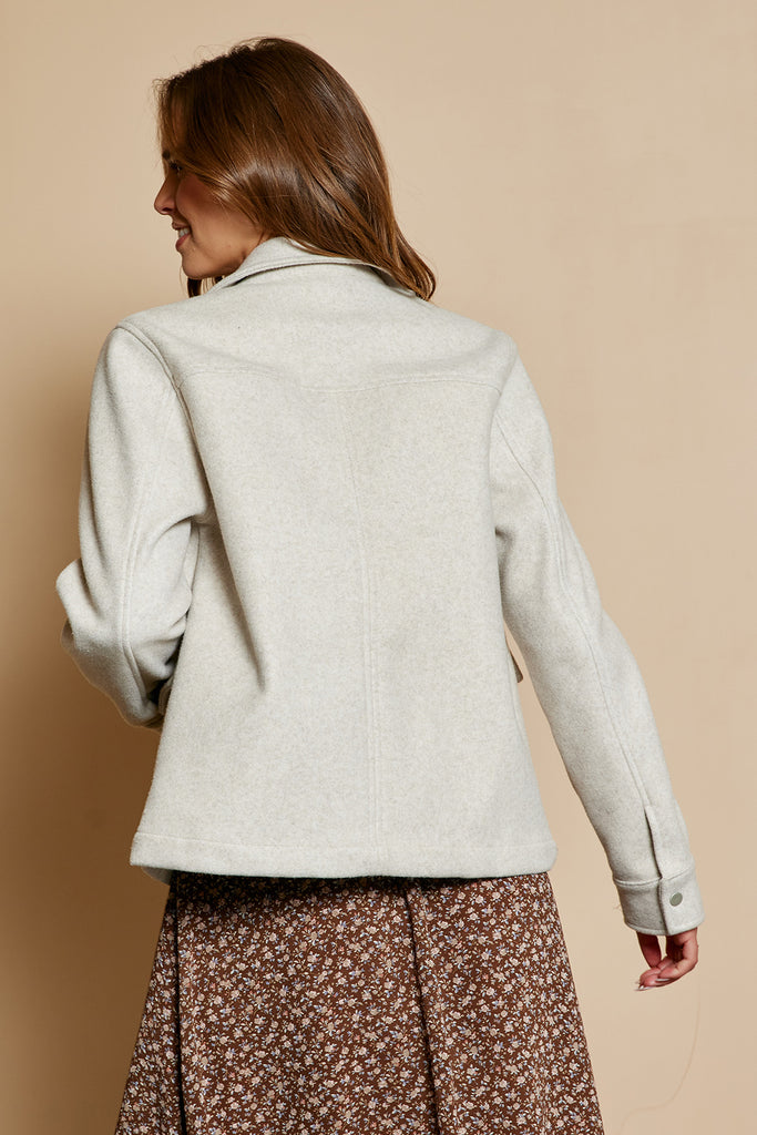 The Heather Pocket Jacket in Oatmeal