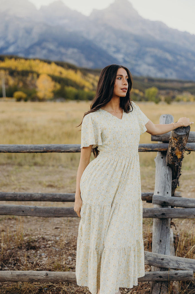 The Journey Dress in Lemon Leaf XS
