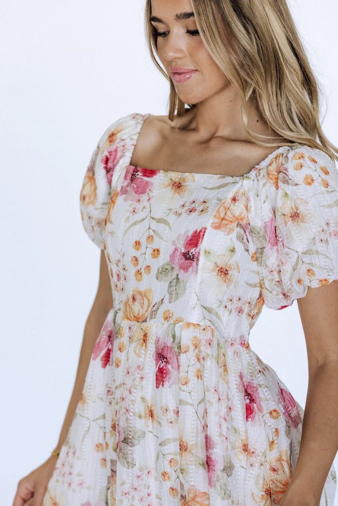 The Juliet Maxi Dress in Floral White