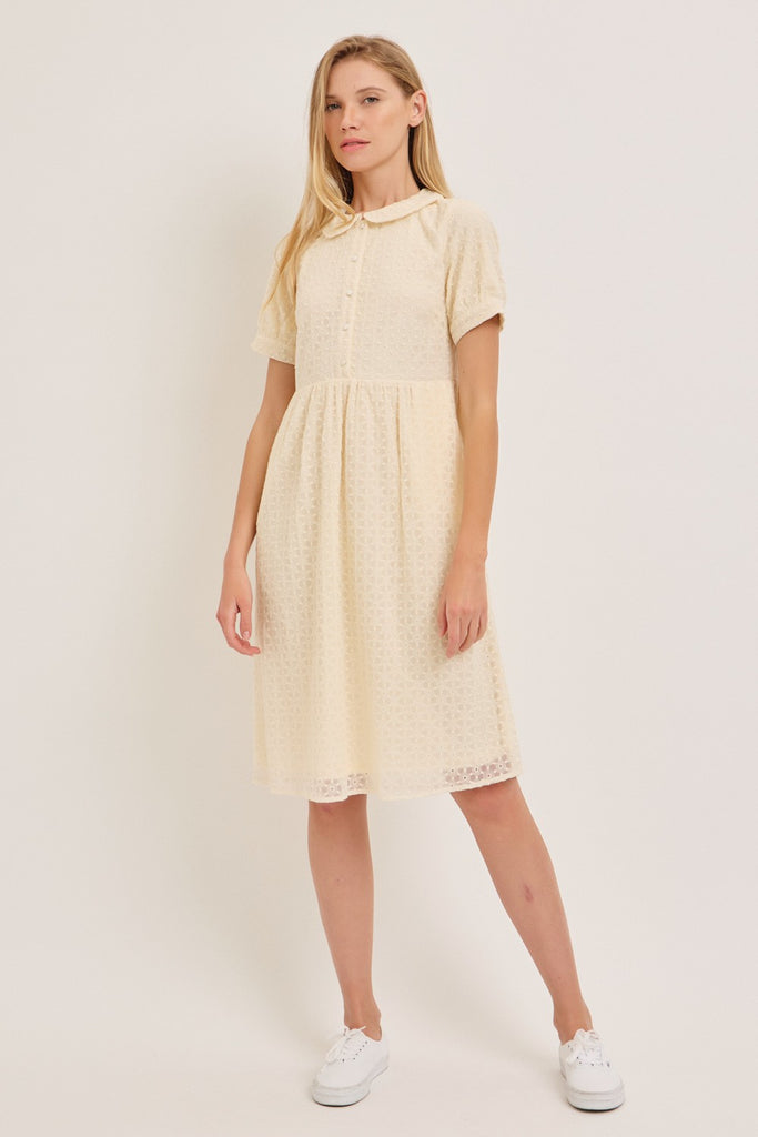 The Lorna Lace Mini Dress in Cream