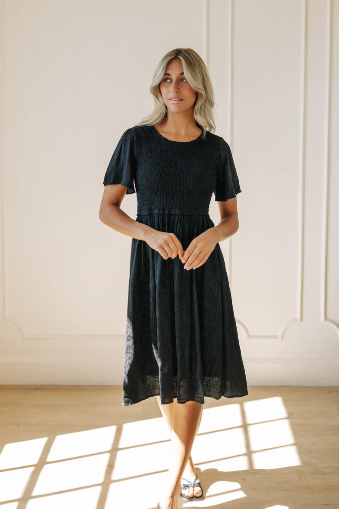The Maylee Midi Dress in Black