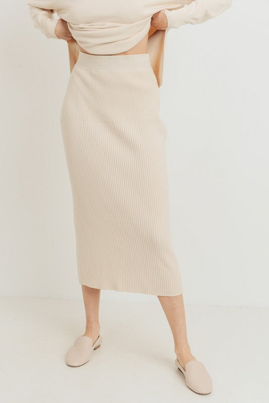 The Anita Knit Skirt in Oatmeal