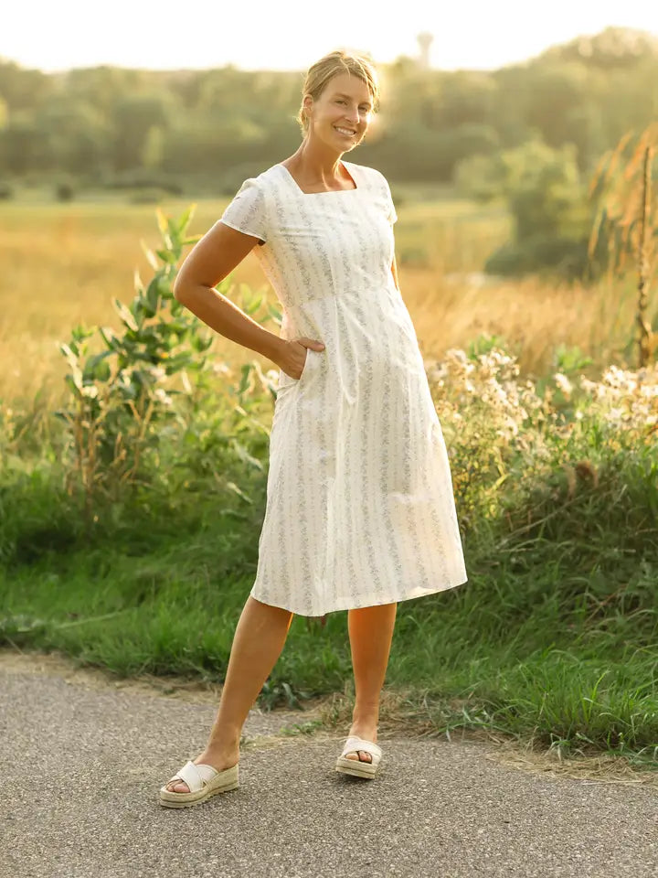 The Reece Straight Fit Midi Dress in Cream XL