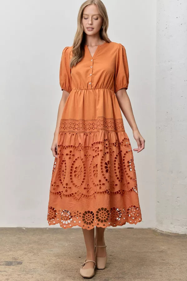 The Reese Midi Dress in Ginger
