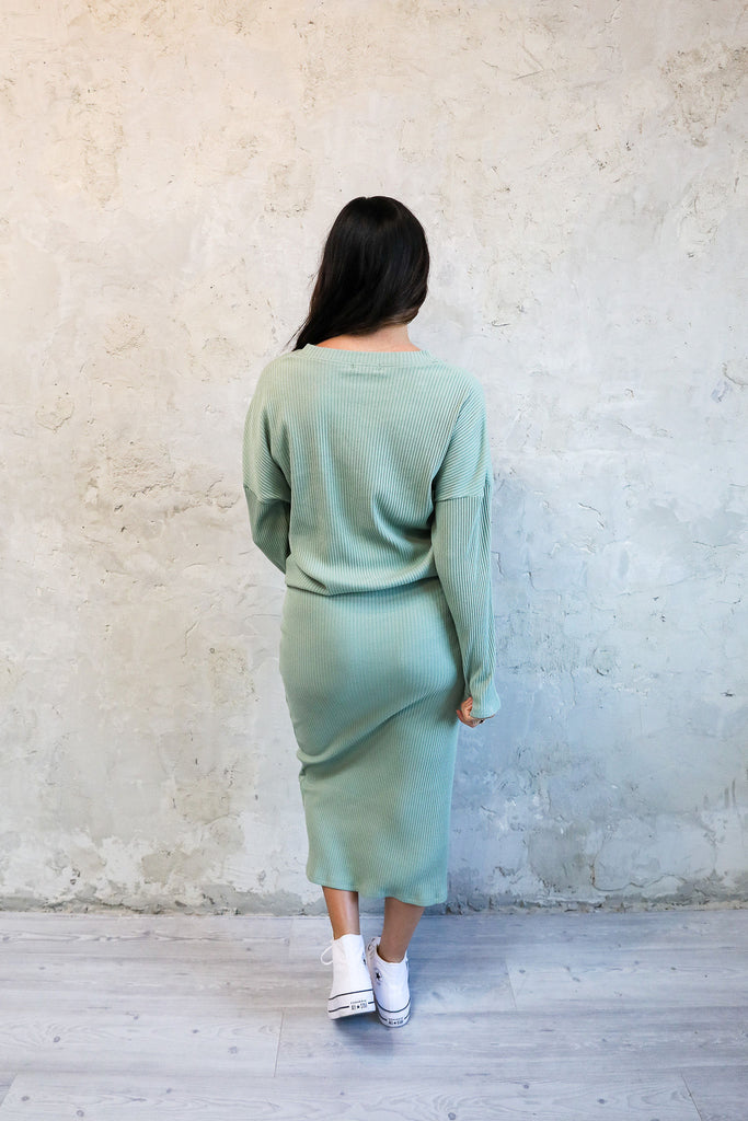The Mercedes Oversized Sweater in Bay Leaf