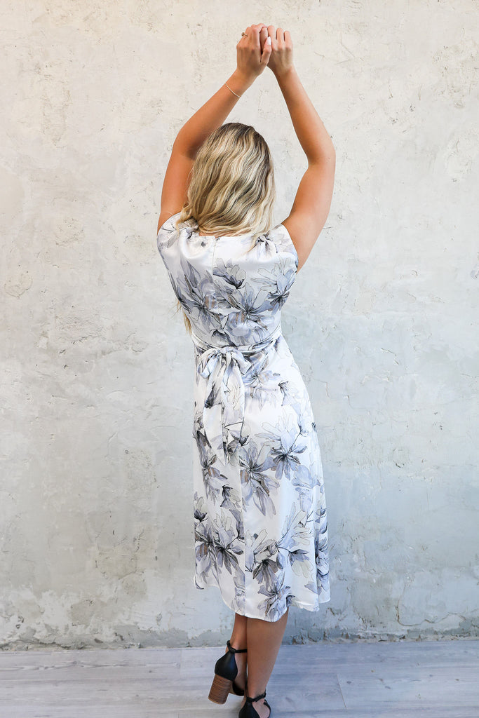 The Royce Maxi Dress in Powder Blue Floral