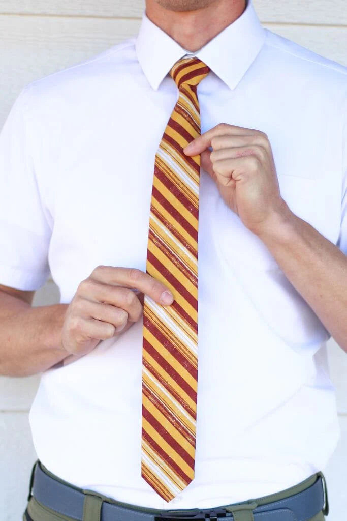 Spark Burgundy Gold Striped 3.25" Standard Tie