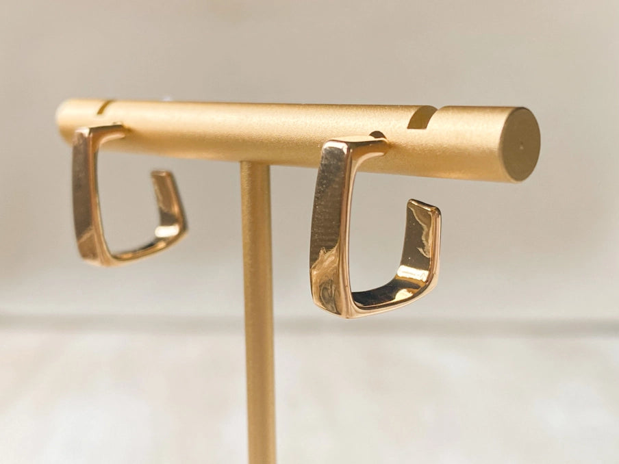 Squared Gold Hoops