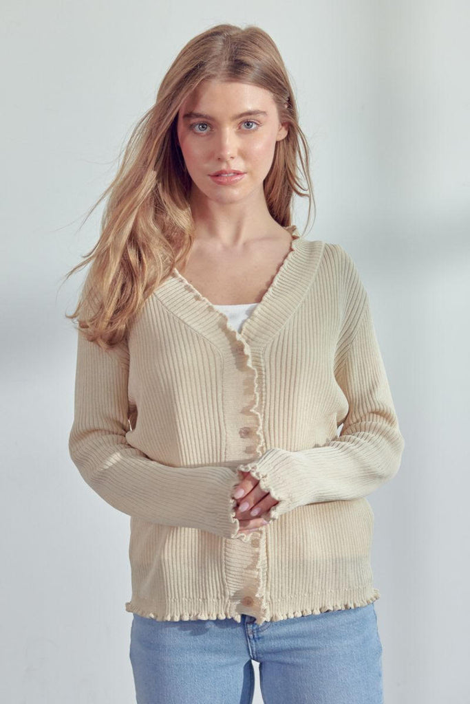 The Leti Knit Cardigan in Taupe