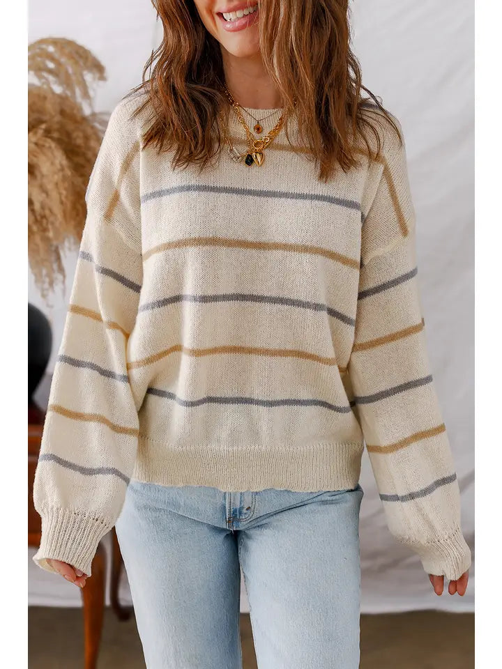 The Shelly Multi Color Striped Sweater