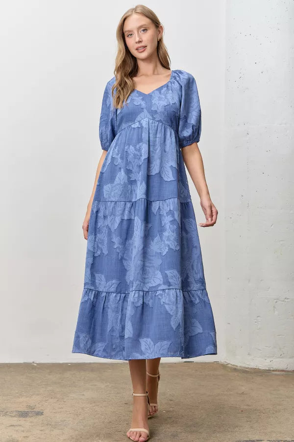 taryn maxi dress Taryn Ruffled Thigh Slit Maxi Skater Dress