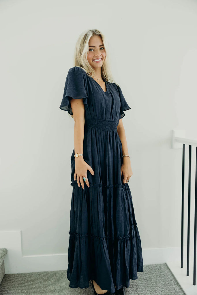 The Taylor Maxi Dress in Vintage Blue