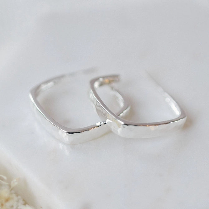 Tetra Hoops in Silver