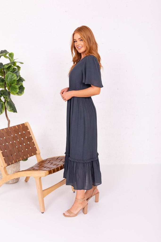 The Tess Maxi Dress in Vintage Blue