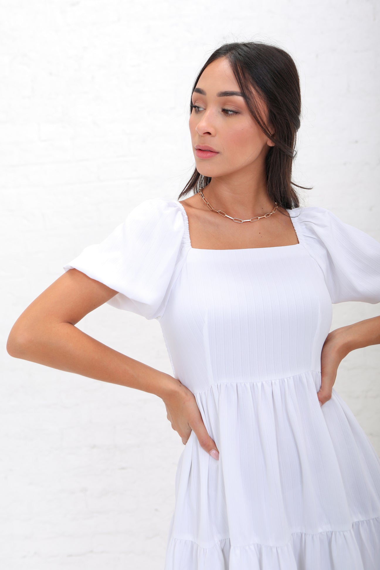 Dresses - White Poppy Midi Dress