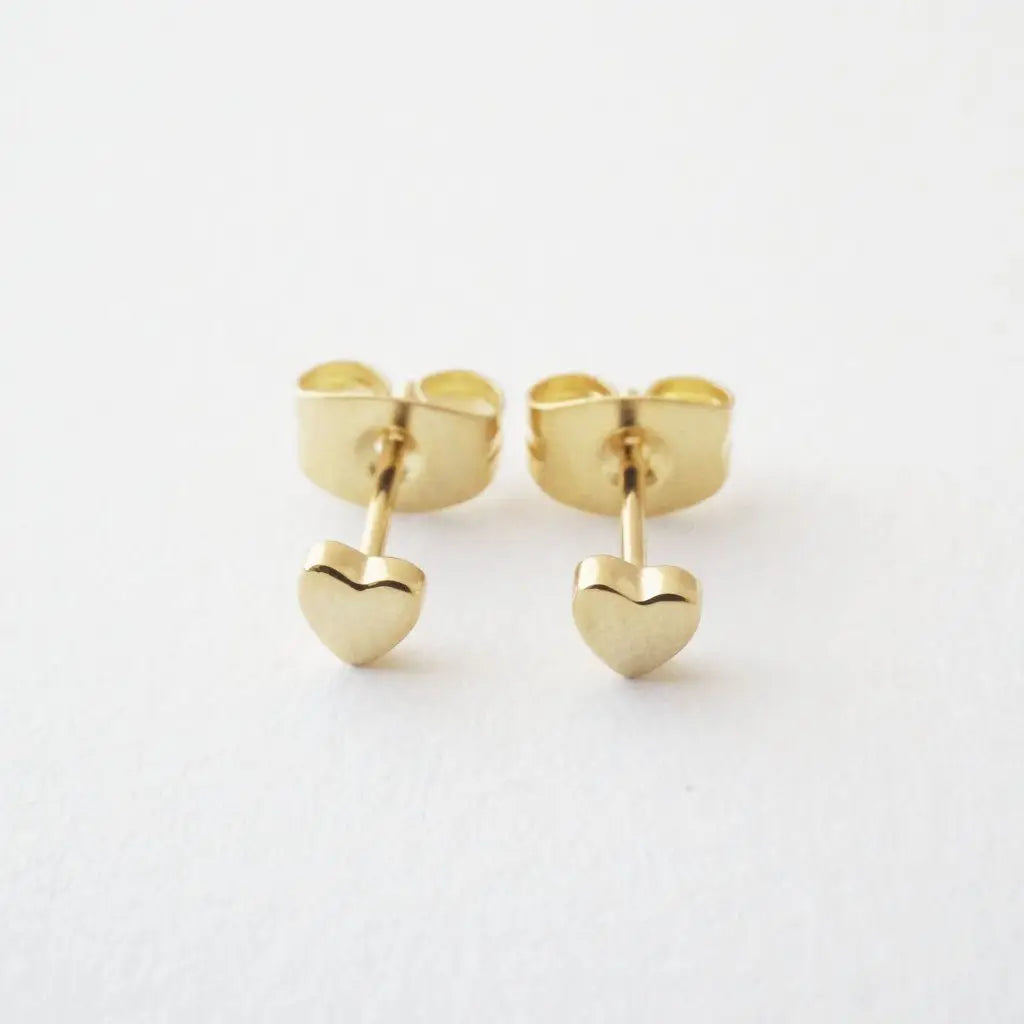 Mini Heart Studs Gold