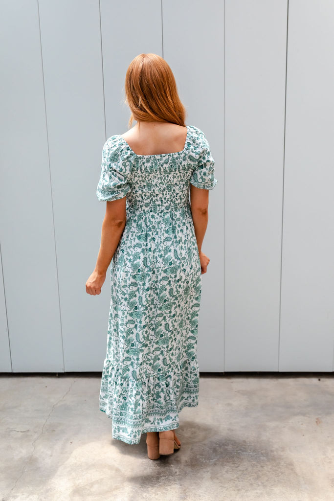 The Brea Maxi Dress in Matcha Floral