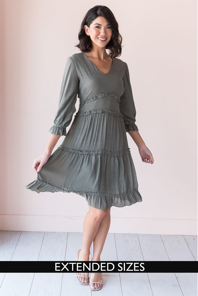 The Charlie Midi Dress in Clover Green