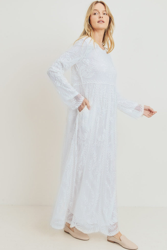 The Faith Lace Dress (Profile) - LDS White Temple Dress from Colby & Claire