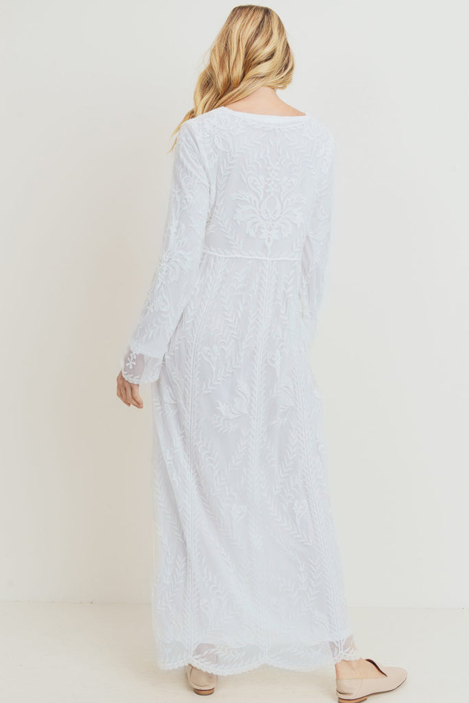 The Faith Lace Dress (Back) - LDS White Temple Dress from Colby & Claire