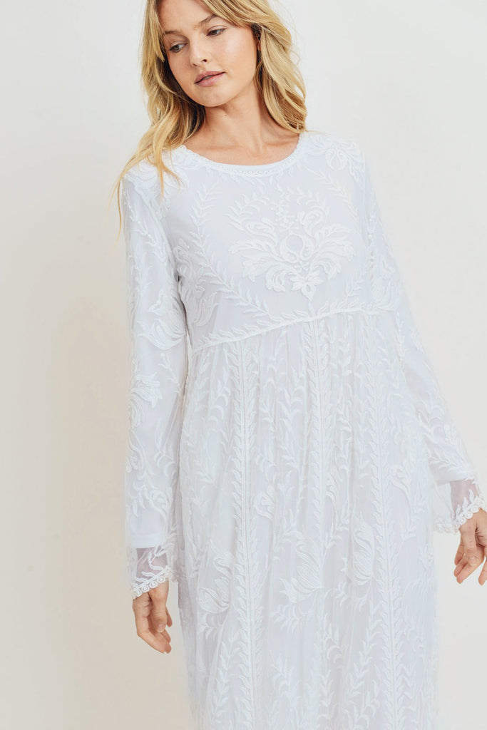 The Faith Lace Dress  - LDS White Temple Dress from Colby & Claire