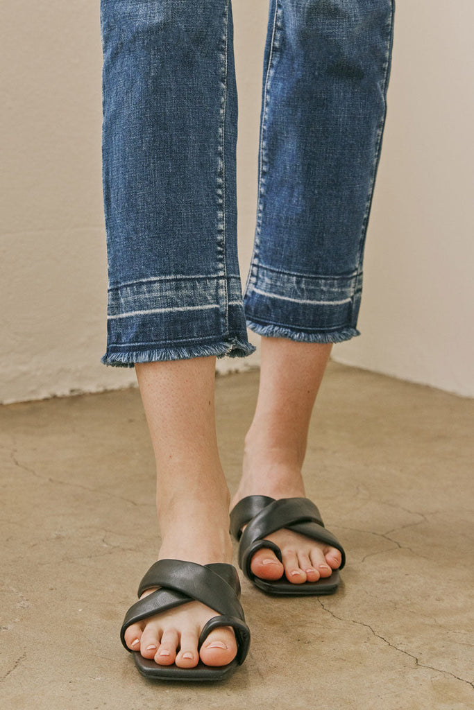KanCan Georgia Ultra High Rise Slim Straight Jeans in Dark Wash  alt tag: