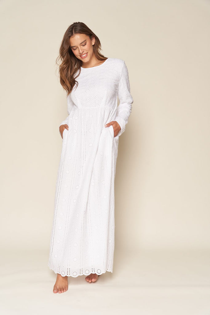 The Ruth Eyelet Temple Dress