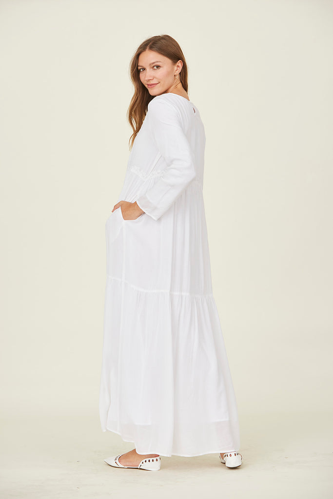 The Joy White Temple Dress (Profile) - LDS Temple Dress from Colby & Claire