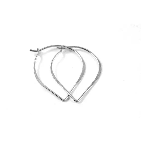 Sterling Silver Lotus Hoop Earrings